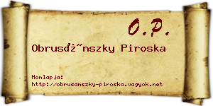 Obrusánszky Piroska névjegykártya
