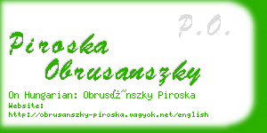 piroska obrusanszky business card